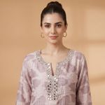 Blush Abstract Print Embellished Co-Ord Set